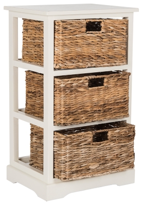 Safavieh Vedette 5 Wicker Basket Storage Tower - Distressed Black