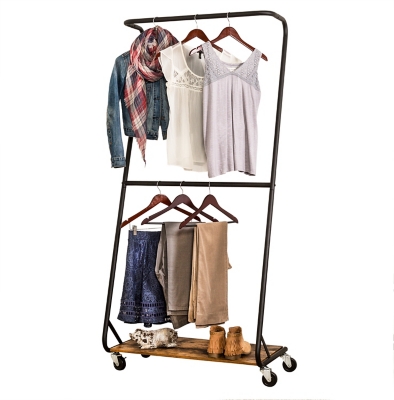 TRINITY Bronze Rolling Garment Rack