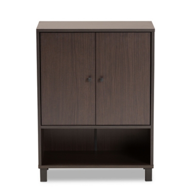 Baxton Studio Rossin Modern Walnut Brown Finished 2-Door Wood