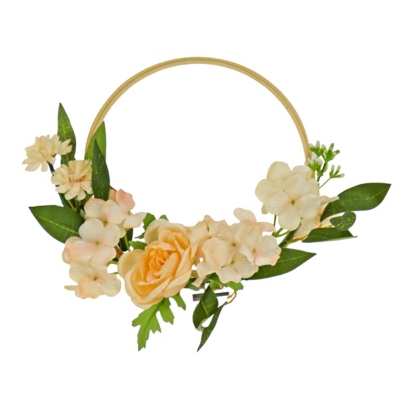 24-inch Spring Wreath Door Hanging with Dahlias and Peonies