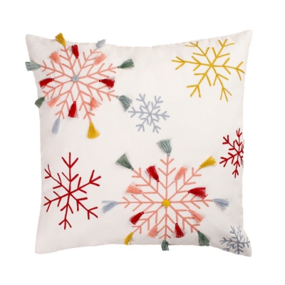 Beaded snowflake outlet pillow