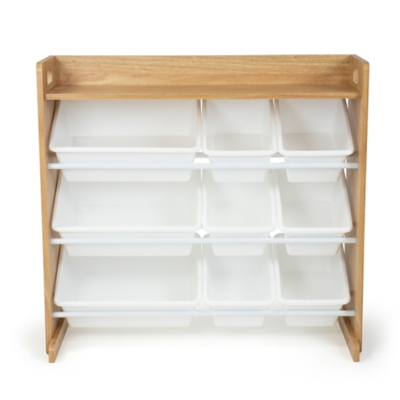 Humble Crew Toy Storage Organizer with Shelf and 9 Storage Bins White