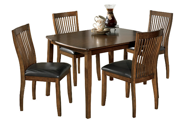 Brown Stuman Dining Room Table and Chairs (Set of 5) by Ashley HomeStore
