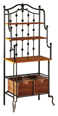 Vintage Style Black Bakers Rack - Interior Flair