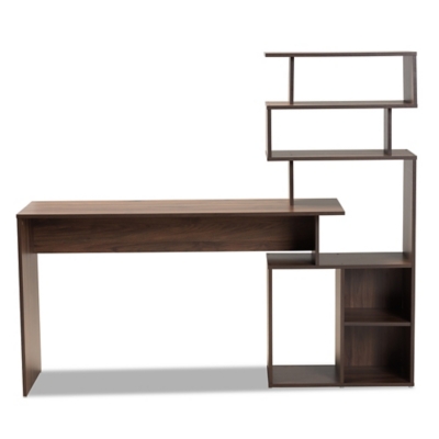 Baxton Studio Ezra Storage Computer Desk with Shelves | Ashley