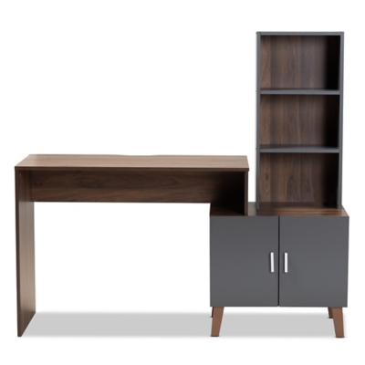 Baxton Studio Foster Modern Desk with Shelves Ashley