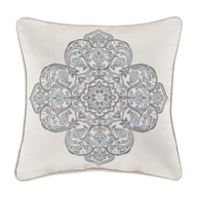 Leah Tufted Round Decorative Throw Pillow Blue by Five Queens Court