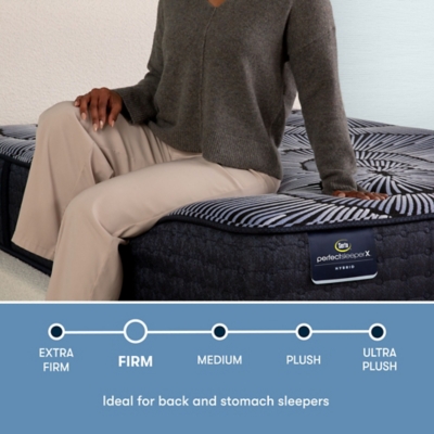 Perfect Sleeper X Aspen Firm Smooth Top 12.5 in. California King Hybrid Mattress, White, grid