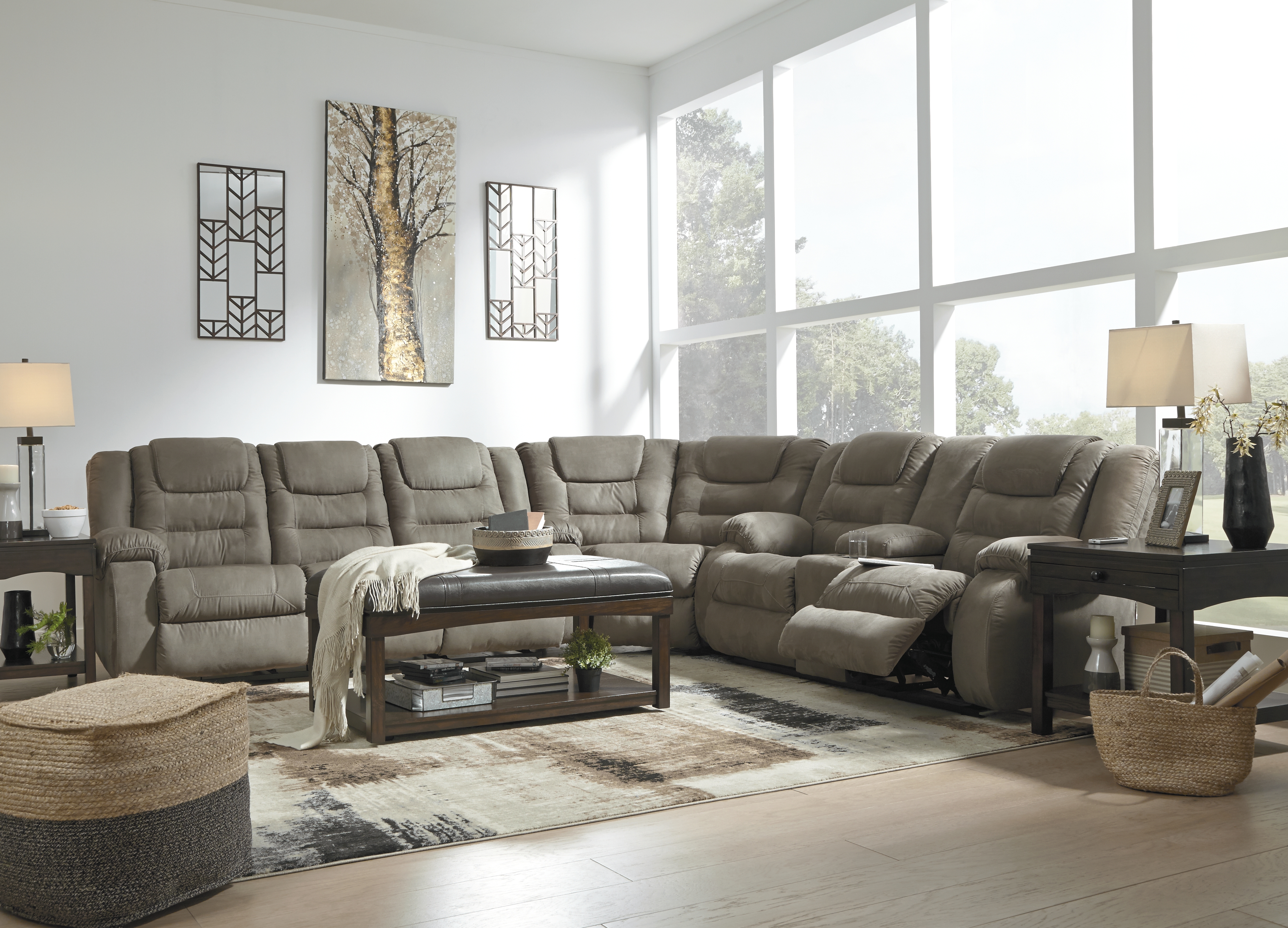 McCade 3 Piece Reclining Sectional Mackenzie Furniture