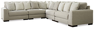 Lyndeboro 5-Piece Sectional, Wicker, large