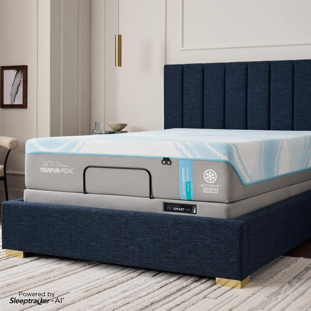 Tempur ActiveBreeze Medium Hybrid Split King Mattress with ProSmart Air Base