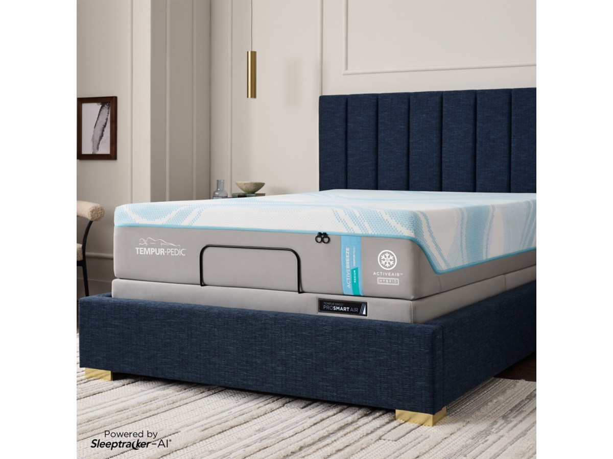 Tempur ActiveBreeze Medium Hybrid Split King Mattress with ProSmart Air Base Ashley