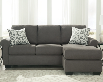 Ashley Grey Herringbone Sectional Sofa Baci Living Room