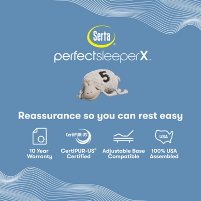 Perfect Sleeper X Lexton Medium Pillow Top 14.25 in. California King Hybrid Mattress, White, large