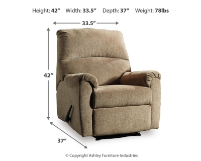 Nerviano Recliner, Mocha, large