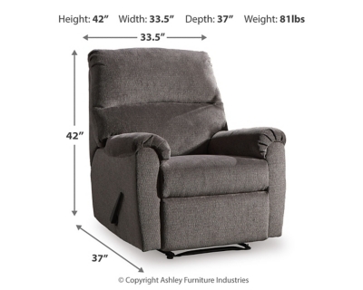 Nerviano Recliner, Gray, large