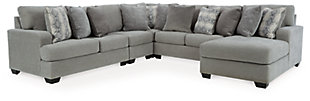Keener 5-Piece Sectional with Chaise, Ash, large