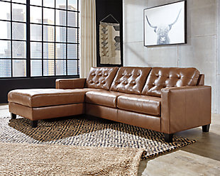 Baskove 2-Piece Sectional with Chaise, Auburn, rollover