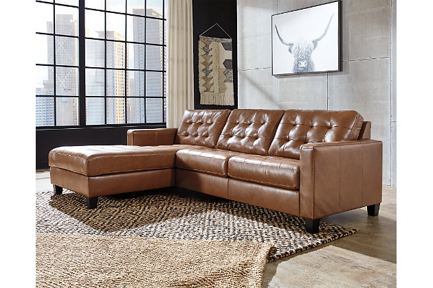 Baskove 2 Piece Sectional With Chaise, Leather Sectional With Chaise Ashley