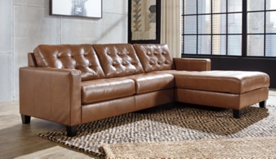 Baskove 2-Piece Sectional with Chaise, Auburn, rollover