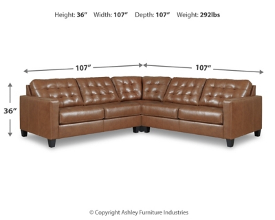 Ashley baskove deals leather sectional