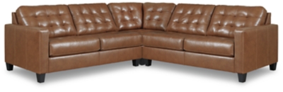 Baskove 3-Piece Leather Sectional, Auburn