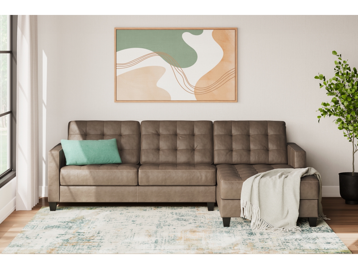 Baskove 2 Piece Leather Sectional with Chaise Ashley