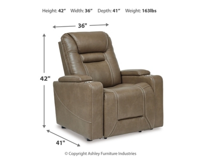 Crenshaw Power Recliner, Cappuccino, large