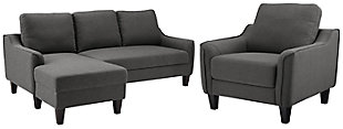 Jarreau Sofa Chaise and Chair, Gray, large