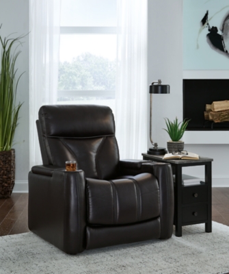 Donovan leather power home best sale theater recliner