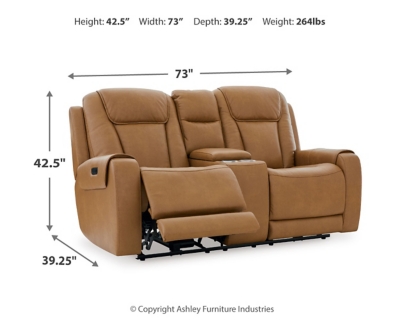 Card Player Power Reclining Loveseat, Cappuccino, large