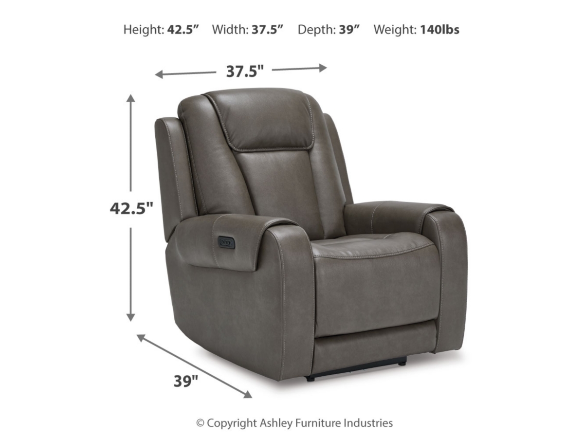 Card Player Dual Power Recliner | Ashley