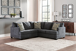 Ambrielle 2-Piece Sectional, Gunmetal, rollover