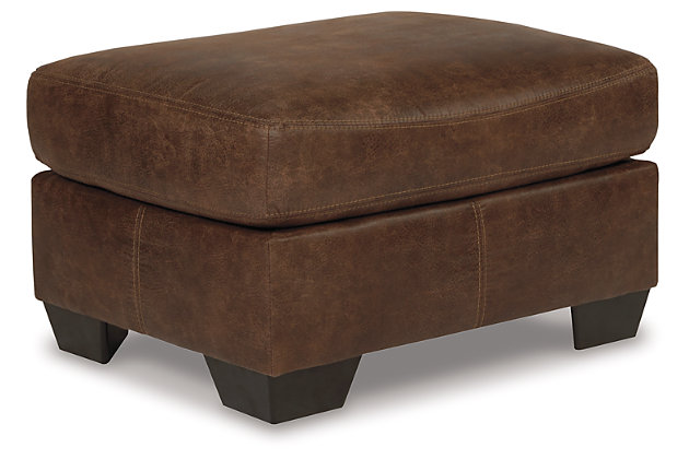 If you love the cool look of leather but long for warm feel of fabric, you'll find the Bladen ottoman fits the bill beautifully. Enhancing its handsome profile: a textural, multi-tonal upholstery that’s loaded with character and interest. What a rich addition to your space, at such a comfortable price.
Corner-blocked frame | Firmly cushioned | High-resiliency foam cushion wrapped in thick poly fiber | Polyester/polyurethane upholstery | Exposed tapered feet