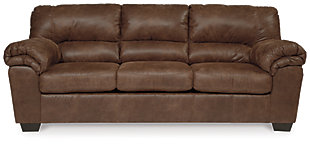 If you love the cool look of leather but long for the warm feel of fabric, you’ll find the Bladen sofa fits the bill beautifully. Rest assured, the textural, multi-tonal upholstery is rich with character and interest—while plush, pillowy cushions merge comfort and support with a high-style design.Corner-blocked frame | Attached back and loose seat cushions | High-resiliency foam cushions wrapped in thick poly fiber | Polyester/polyurethane upholstery | Exposed tapered feet