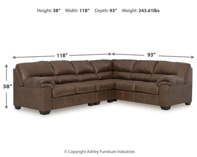 Bladen 3-Piece Sectional, Coffee, large