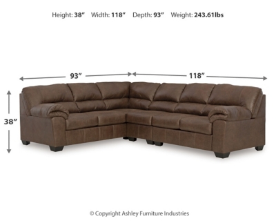 Bladen 3-Piece Sectional, Coffee, large