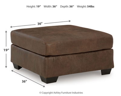 Bladen Oversized Accent Ottoman, Coffee, large