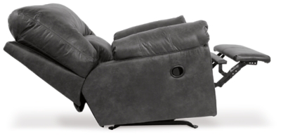 If you love the cool look of leather but long for the warm feel of fabric, you’ll find the Bladen rocker recliner fits the bill beautifully. Rest assured, the textural, multi-tonal upholstery is rich with character and interest—while plush, pillowy cushions merge comfort and support with a high-style design.Gentle rocking motion | Tab pull reclining motion | Corner-blocked frame with metal reinforced seat | Attached back and seat cushions | High-resiliency foam cushions wrapped in thick poly fiber | Polyester/polyurethane upholstery