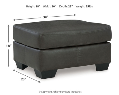 Bladen Ottoman, Slate, large