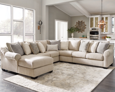 Carnaby 5-Piece Sectional with Chaise, Linen