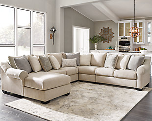Carnaby 5-Piece Sectional with Chaise, Linen, rollover