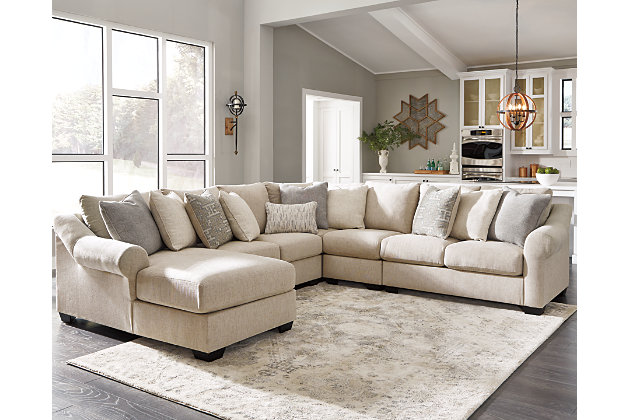 Carnaby 5 Piece Sectional With Chaise, Large Traditional Sectional Sofas