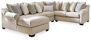 Carnaby 4-Piece Sectional with Chaise, Linen, large