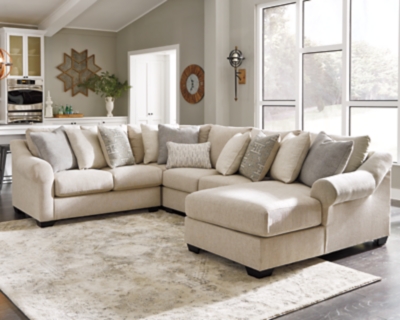 Carnaby 4 Piece Sectional with Chaise, Linen, large