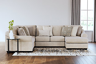 Carnaby 4 Piece Sectional with Chaise, Linen, rollover