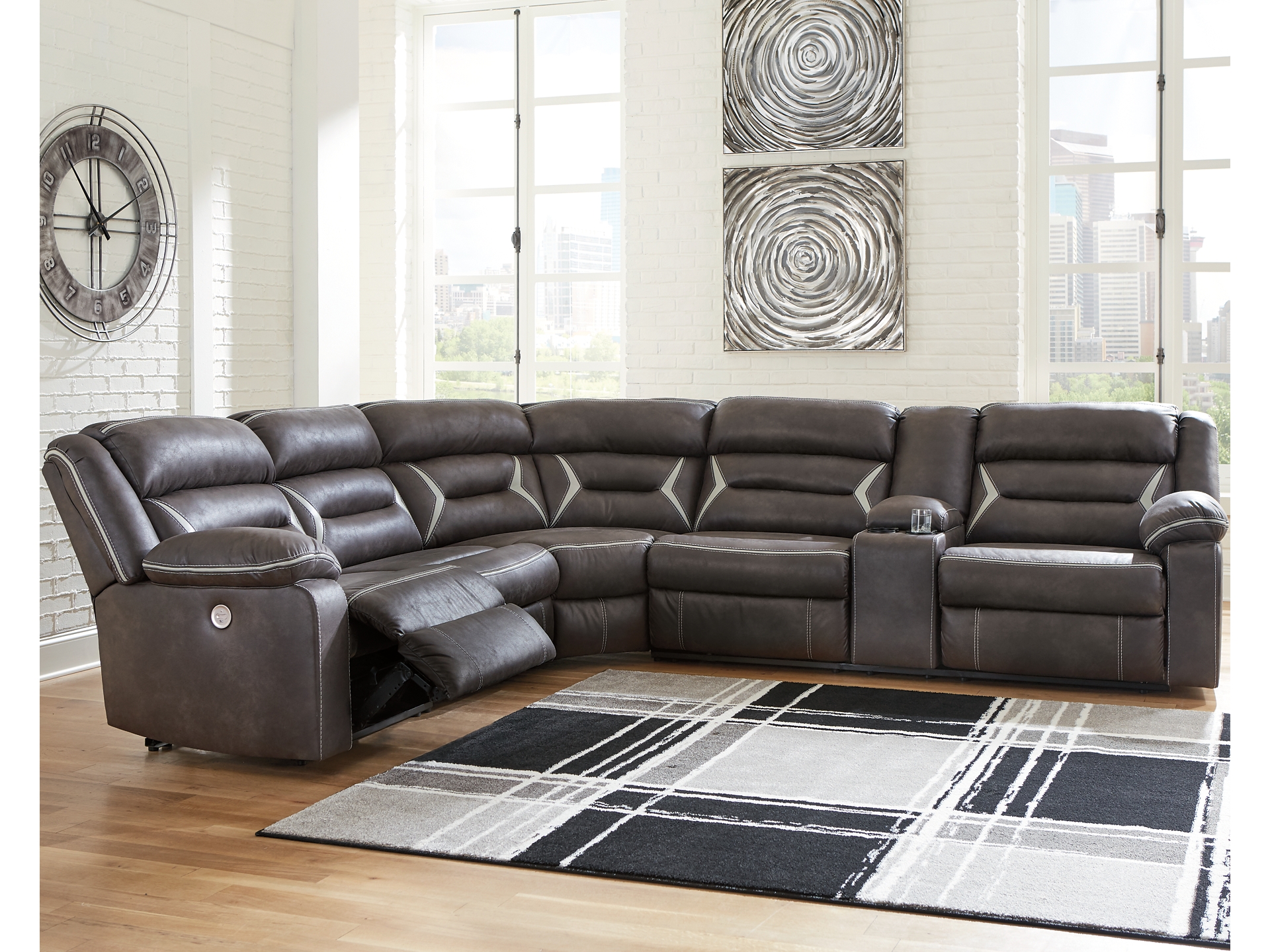 Image 1 of Kincord 4-Piece Power Reclining Sectional