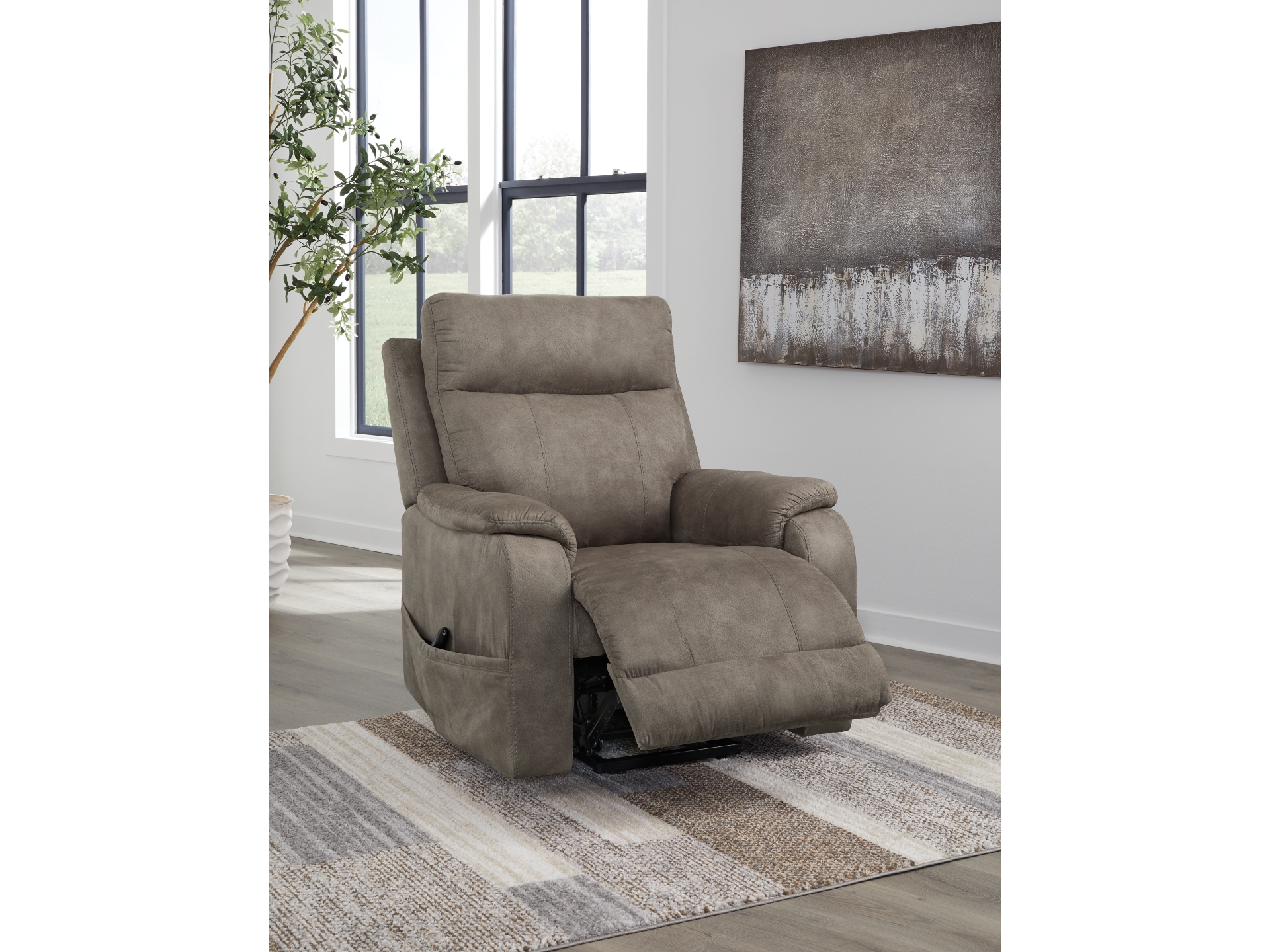 Image 2 of Crestmeade Power Lift Recliner Fossil 