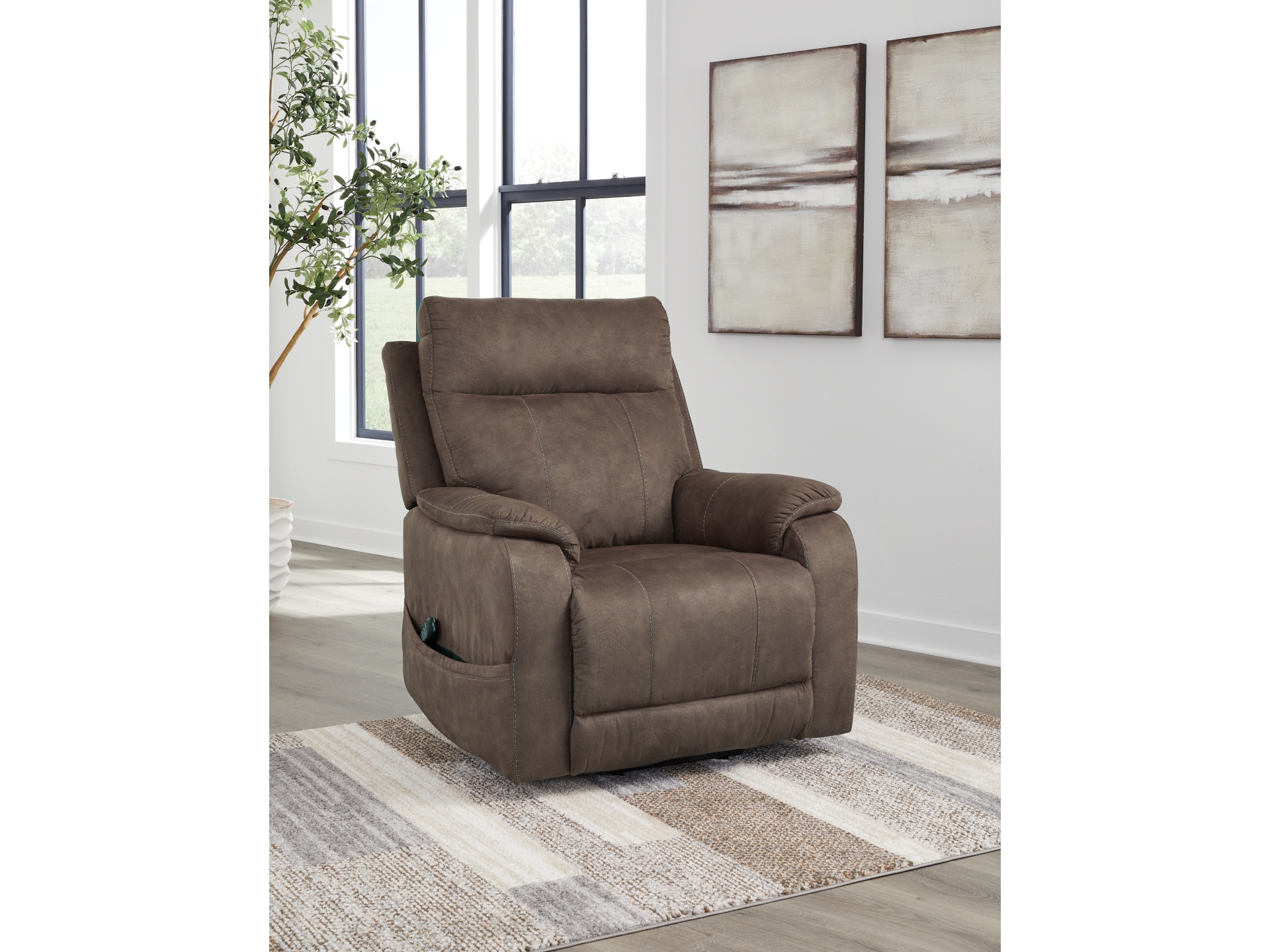 Image 3 of Crestmeade Power Lift Recliner Espresso 