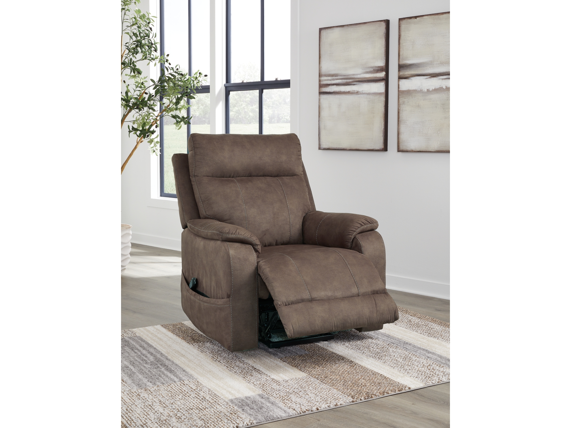 Image 2 of Crestmeade Power Lift Recliner Espresso 